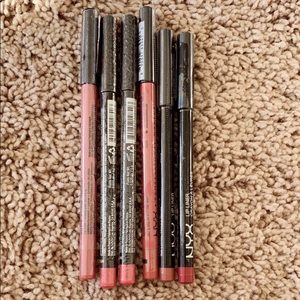 NYX Lip Liner Pencils in Mauve Pink and Rose